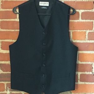 Black Six-Button Suit Vest City Streets Size M